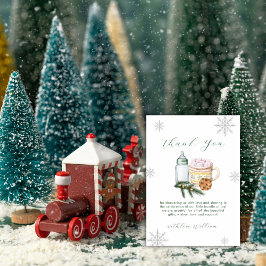 Green Winter Snowflake S'more Cookie Baby Shower  サンキューカード