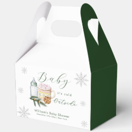 Green Winter Snowflake S'more Cookie Baby Shower  フェイバーボックス