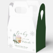 Green Winter Snowflake S'more Cookie Baby Shower  フェイバーボックス (見開き)