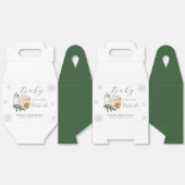 Green Winter Snowflake S'more Cookie Baby Shower  フェイバーボックス (見開き)