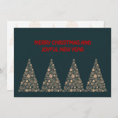 Green wish card New Year with tree Christmas  シーズンカード (正面/裏面)