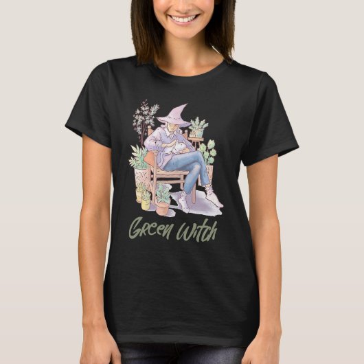 Green Witch Herbs Wiccan Pagan Healing Plants Natu Tシャツ (正面)