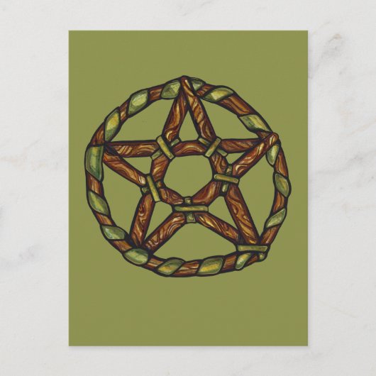 Green Witch Pagan Pentacle Nature Wicca            ポストカード (正面)