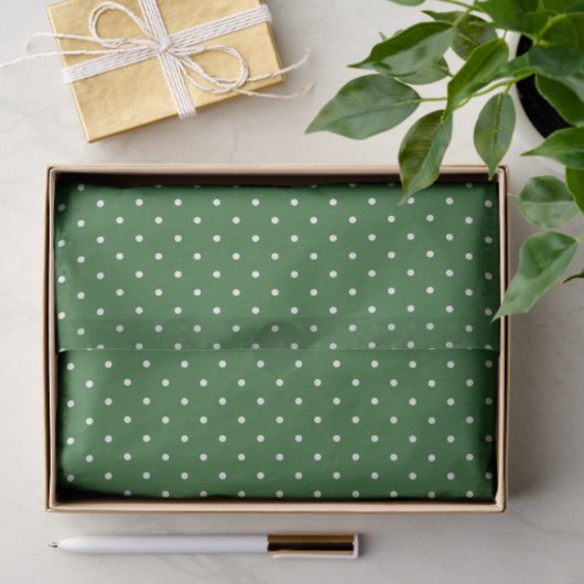 Green with White Polka Dots Tissue Paper 薄葉紙 (ギフト)