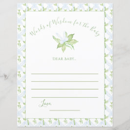 Green Words of Wisdom Sweet Pea Baby Shower Game