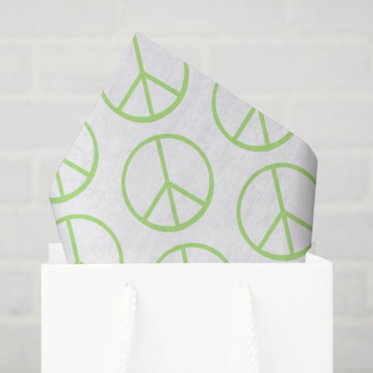Green World Peace Sign Groovy Love Symbol 薄葉紙 (ギフトバッグ)