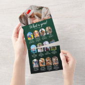 Green Year in Review写真コラージュ数々のクリスマス オールインワン招待状 (貼ってはがせる)