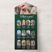 Green Year in Review写真コラージュ数々のクリスマス オールインワン招待状 (内側)