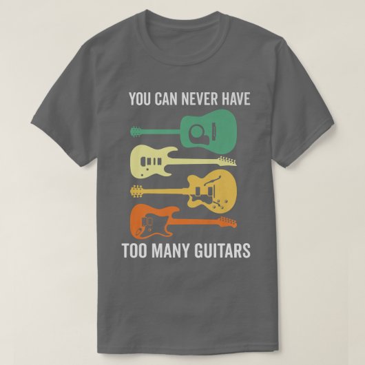 Green Yellow15のギターは決して多すぎない Tシャツ (デザイン正面)