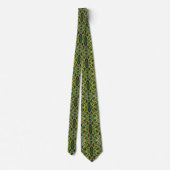 Green Yellow Alligator Crocodile Dragon Leather ネクタイ (裏面)