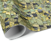 Green Yellow Alligator Crocodile Dragon Leather ラッピングペーパー (ロールコーナー)