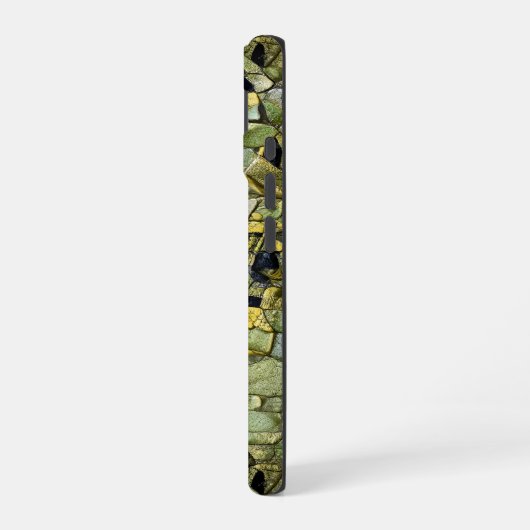 Green Yellow Alligator Crocodile Dragon Leather iPhone 16ケース (左側面)