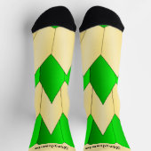 Green Yellow Art Deco Design Socks ソックス (上部)