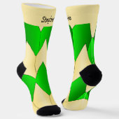 Green Yellow Art Deco Design Socks ソックス (傾斜あり)