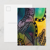 Green Yellow Botanical Abstract Postcard ポストカード (正面/裏面)