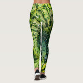  Green Yellow Fractal Art Leggings レギンス (裏面)