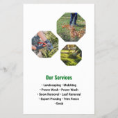 Green Yellow Lawn Care Landscaping Mowing チラシ (裏面)