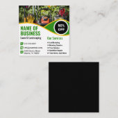 Green Yellow Lawn Mower Landscaping Service スクエア名刺 (正面/裏面)