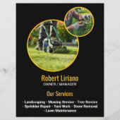 Green Yellow Lawncare Landscaping Maintenance チラシ (裏面)