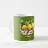 Green Yellow Lemons Italian Bowl コーヒーマグカップ (正面左)