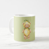 Green Yellow Lemons Teddy Bear コーヒーマグカップ (正面左)