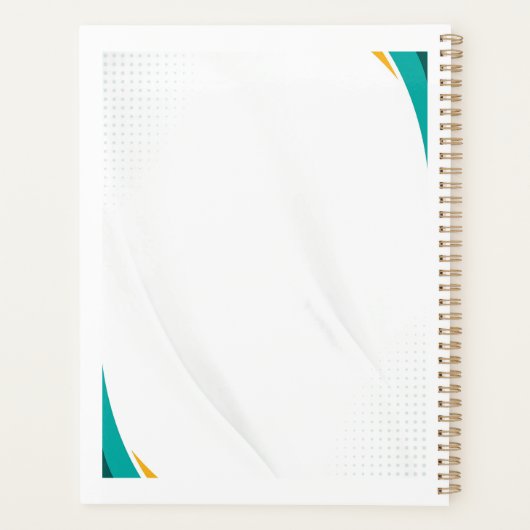 Green & Yellow Modern Pattern with Custom Sign プランナー手帳 (裏面)