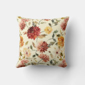 Green Yellow Red Pink Fall Leaves Stripes クッション (裏面)