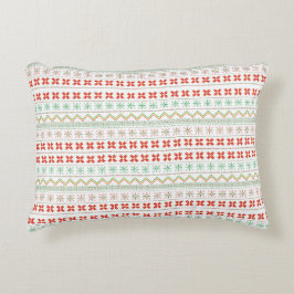 Green-Yellow-Red Pixel knit Pattern アクセントクッション