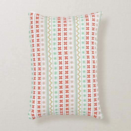 Green-Yellow-Red Pixel knit Pattern アクセントクッション (正面(垂直))