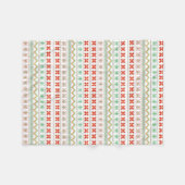 Green-Yellow-Red Pixel knit Pattern フリースブランケット (正面(横))