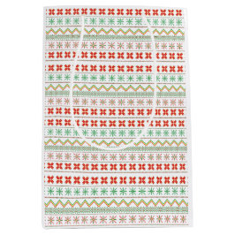 Green-Yellow-Red Pixel knit Pattern ミディアムペーパーバッグ