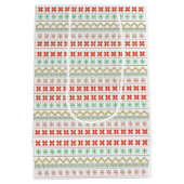 Green-Yellow-Red Pixel knit Pattern ミディアムペーパーバッグ (裏面)