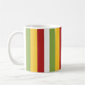 Green Yellow Red Stripes コーヒーマグカップ (左)