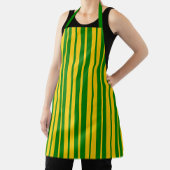 Green Yellow Stylish Stripes Pattern Design  エプロン
