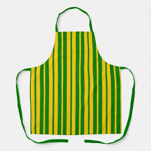 Green Yellow Stylish Stripes Pattern Design  エプロン (正面)