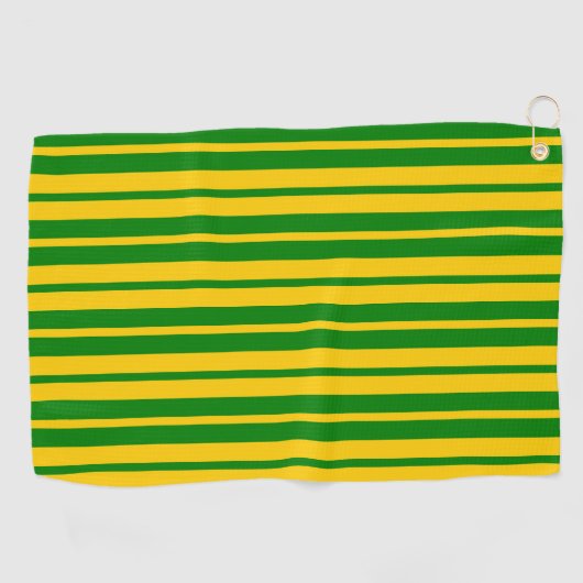 Green Yellow Stylish Stripes Pattern Design  ゴルフタオル (横)