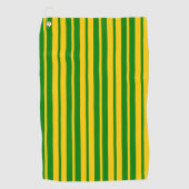 Green Yellow Stylish Stripes Pattern Design ゴルフタオル (正面)