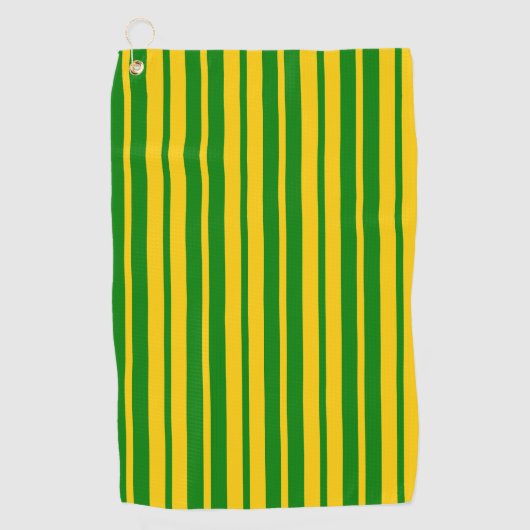 Green Yellow Stylish Stripes Pattern Design  ゴルフタオル (正面)