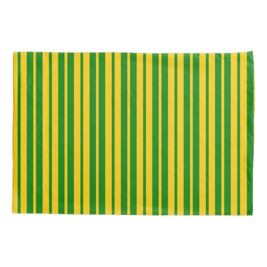 Green Yellow Stylish Stripes Pattern Design  枕カバー (裏面)