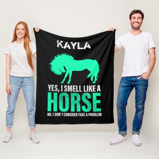 Green Yes I Smell Like A Horse Personalized フリースブランケット (インサイチュ)