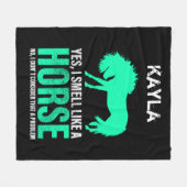 Green Yes I Smell Like A Horse Personalized フリースブランケット (正面(横))