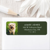 Green Your Pet's Photo Custom Return Address Label ラベル (インサイチュ)