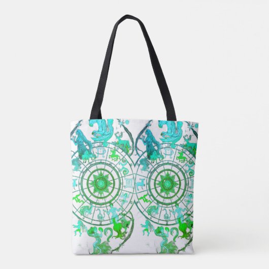 Green Zodiac Astrological Signs  on a Tote Bag トートバッグ (裏面)