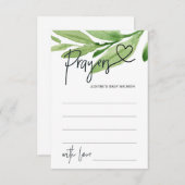 Greener Neutral Baby Shawerゲーム祈りの言葉カードハート エンクロージャーカード (正面/裏面)