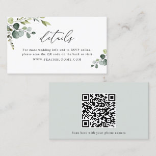 Greeneryの結婚ウェブサイトQRコード詳細カード 名刺