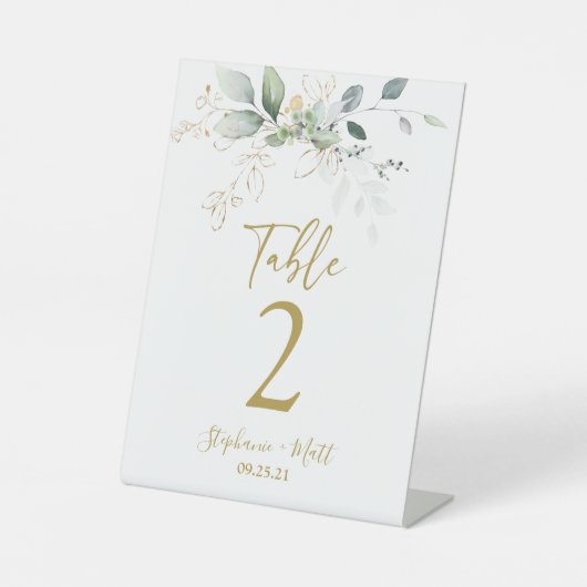 Greeneryの結婚テーブル番号台座記号 台座サイン (正面)