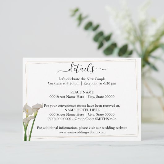 Greeneryの結婚詳細挿入 エンクロージャーカード (スタンド正面)