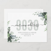 Greeneryスクリプト新しいアドレス引っ越しましたの移動 案内ポストカード (正面/裏面)