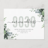 Greeneryスクリプト新しいアドレス引っ越しましたの移動 案内ポストカード (正面)