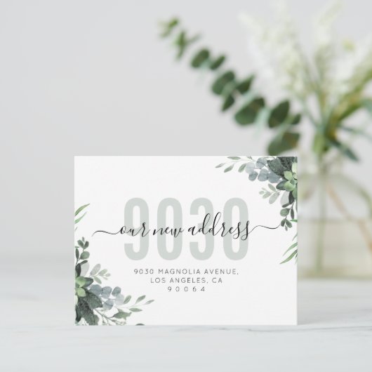 Greeneryスクリプト新しいアドレス引っ越しましたの移動 案内ポストカード (スタンド正面)